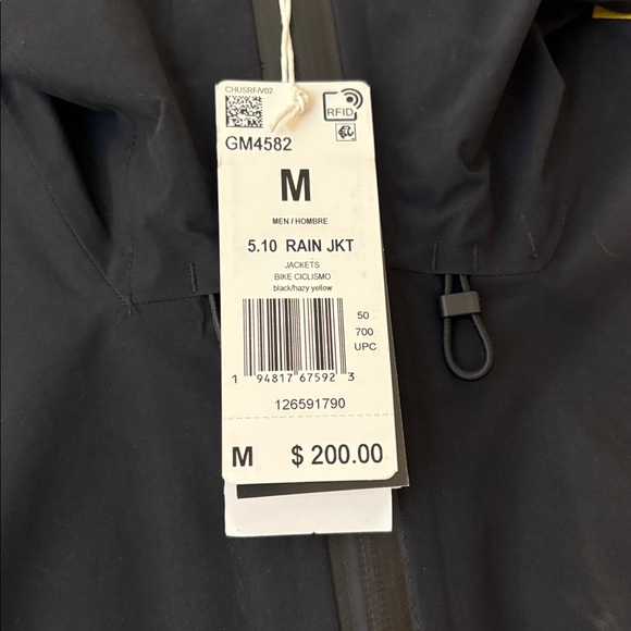 Men’s Adidas Five Ten All-Mountain RAIN.RDY Jacket in Black and Hazy Yellow - Picture 4 of 7